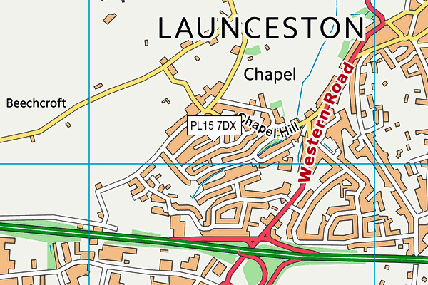 PL15 7DX map - OS VectorMap District (Ordnance Survey)