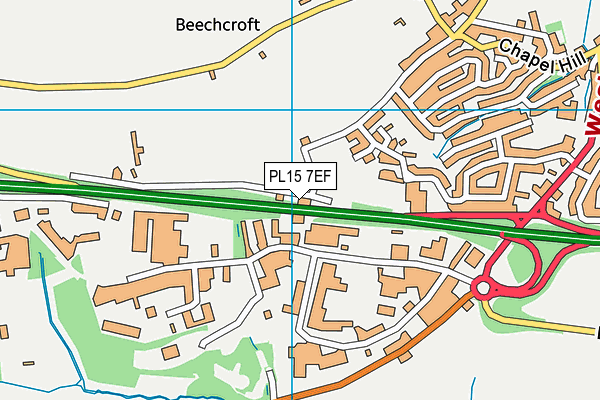 PL15 7EF map - OS VectorMap District (Ordnance Survey)