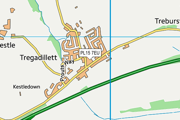 Tregadillett Primary School map (PL15 7EU) - OS VectorMap District (Ordnance Survey)