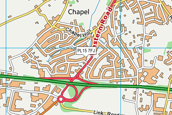 PL15 7FJ map - OS VectorMap District (Ordnance Survey)