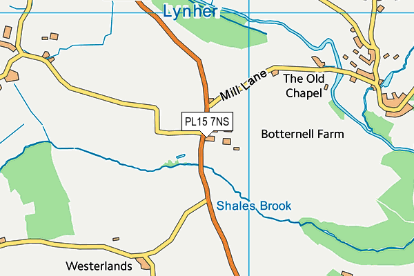 PL15 7NS map - OS VectorMap District (Ordnance Survey)