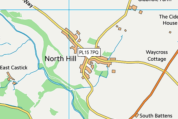 North Hill Village Hall map (PL15 7PQ) - OS VectorMap District (Ordnance Survey)