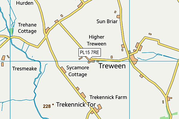 PL15 7RE map - OS VectorMap District (Ordnance Survey)