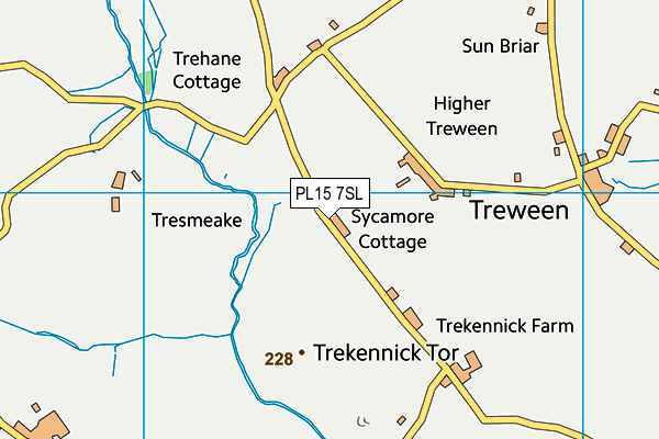 PL15 7SL map - OS VectorMap District (Ordnance Survey)