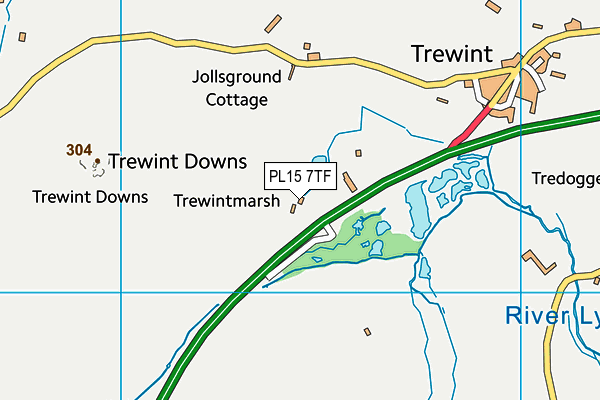 PL15 7TF map - OS VectorMap District (Ordnance Survey)