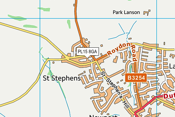 PL15 8GA map - OS VectorMap District (Ordnance Survey)