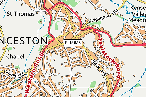 PL15 9AB map - OS VectorMap District (Ordnance Survey)