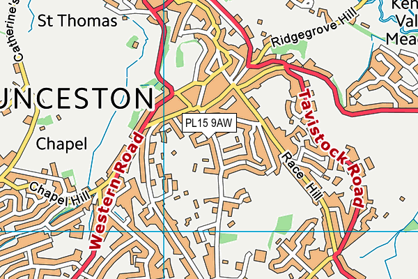 PL15 9AW map - OS VectorMap District (Ordnance Survey)