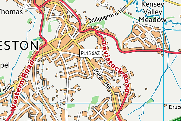 PL15 9AZ map - OS VectorMap District (Ordnance Survey)