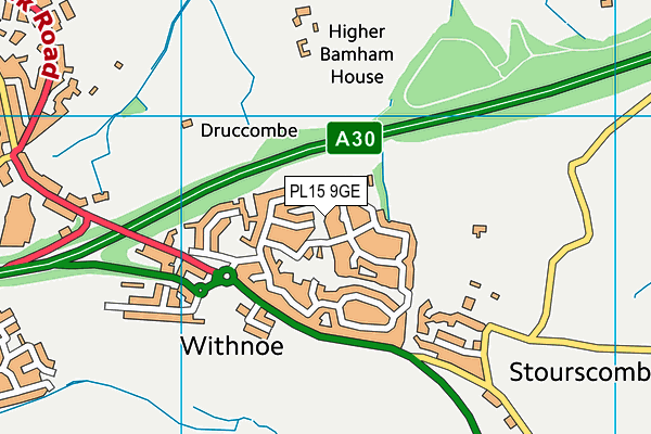 PL15 9GE map - OS VectorMap District (Ordnance Survey)