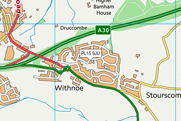 PL15 9JU map - OS VectorMap District (Ordnance Survey)