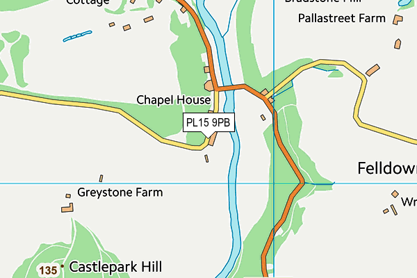 PL15 9PB map - OS VectorMap District (Ordnance Survey)