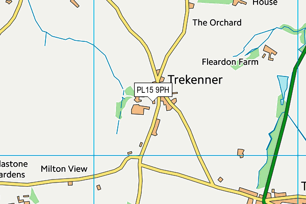Trekenner Community Primary School map (PL15 9PH) - OS VectorMap District (Ordnance Survey)