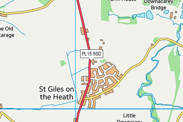 St Giles-on-the-Heath Community School map (PL15 9SD) - OS VectorMap District (Ordnance Survey)
