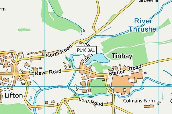 PL16 0AL map - OS VectorMap District (Ordnance Survey)