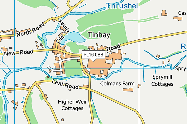 PL16 0BB map - OS VectorMap District (Ordnance Survey)