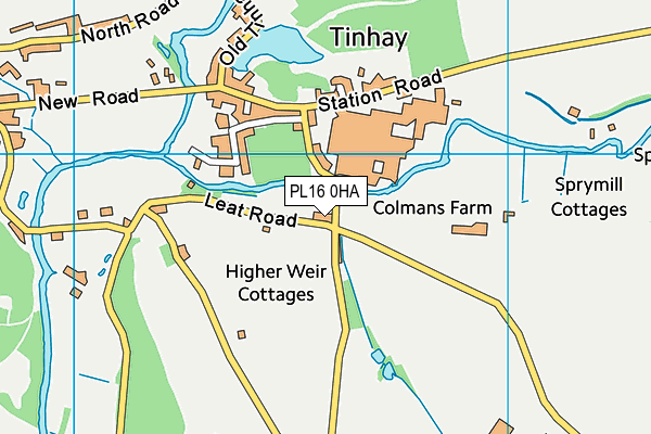 PL16 0HA map - OS VectorMap District (Ordnance Survey)