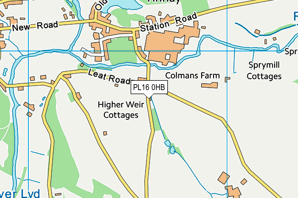 PL16 0HB map - OS VectorMap District (Ordnance Survey)