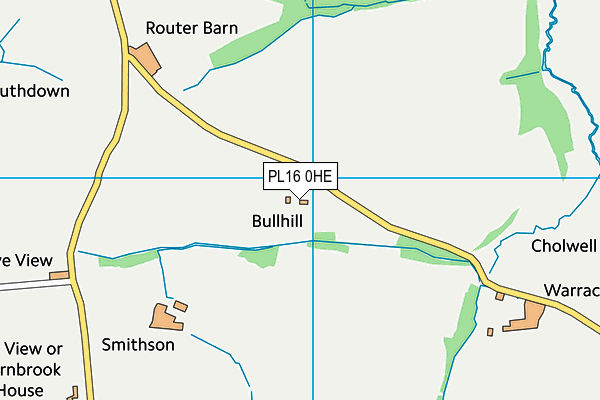 PL16 0HE map - OS VectorMap District (Ordnance Survey)