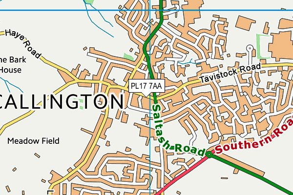 PL17 7AA map - OS VectorMap District (Ordnance Survey)