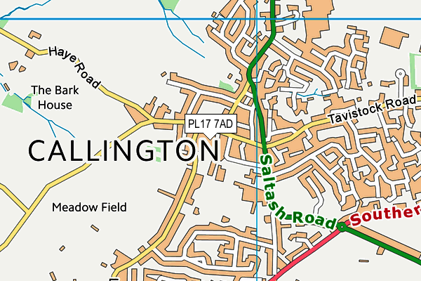 PL17 7AD map - OS VectorMap District (Ordnance Survey)