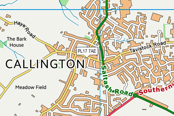 PL17 7AE map - OS VectorMap District (Ordnance Survey)