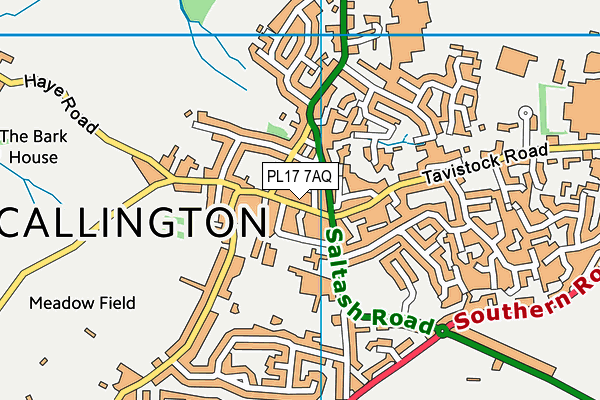 PL17 7AQ map - OS VectorMap District (Ordnance Survey)