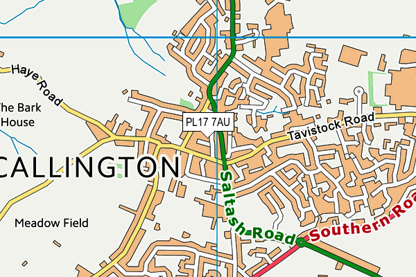 PL17 7AU map - OS VectorMap District (Ordnance Survey)