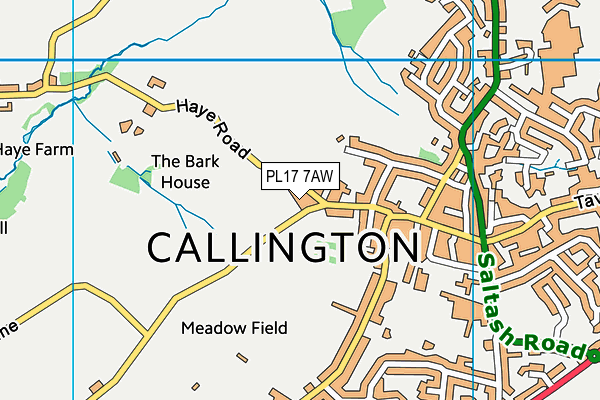 PL17 7AW map - OS VectorMap District (Ordnance Survey)