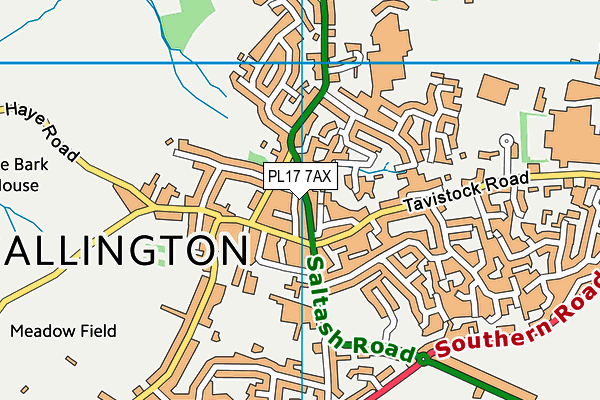 PL17 7AX map - OS VectorMap District (Ordnance Survey)