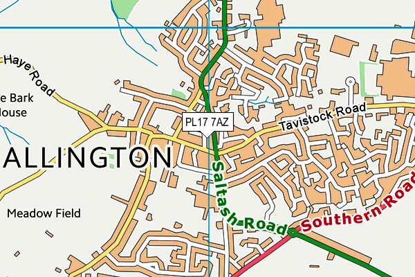 PL17 7AZ map - OS VectorMap District (Ordnance Survey)