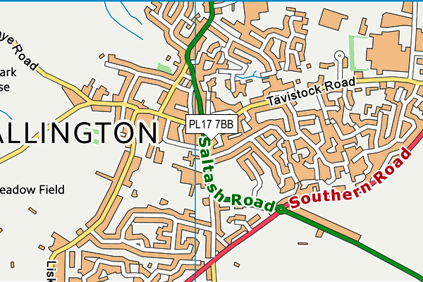 PL17 7BB map - OS VectorMap District (Ordnance Survey)