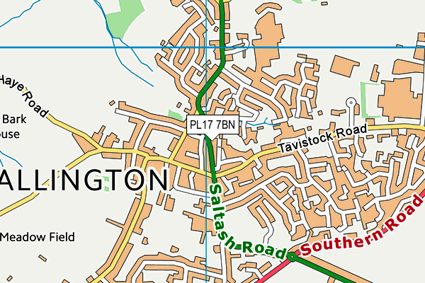 PL17 7BN map - OS VectorMap District (Ordnance Survey)