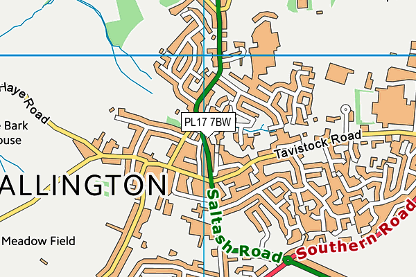 PL17 7BW map - OS VectorMap District (Ordnance Survey)