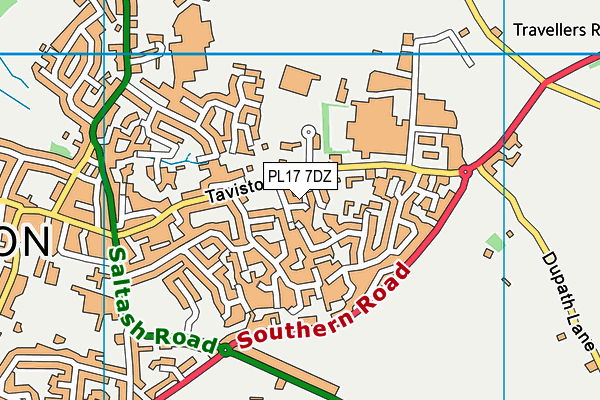 PL17 7DZ map - OS VectorMap District (Ordnance Survey)