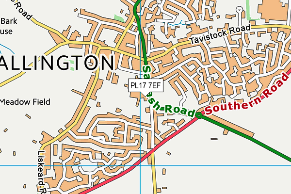 PL17 7EF map - OS VectorMap District (Ordnance Survey)