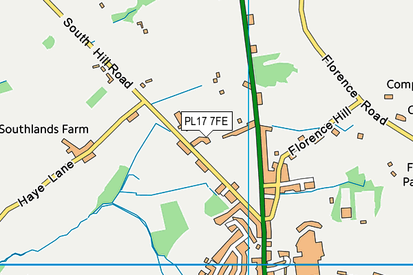 PL17 7FE map - OS VectorMap District (Ordnance Survey)