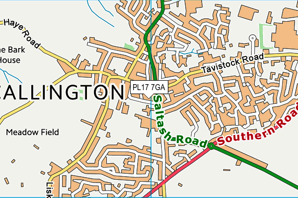 PL17 7GA map - OS VectorMap District (Ordnance Survey)