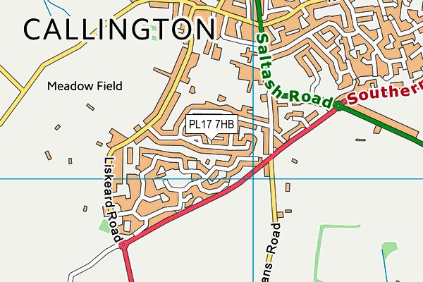 PL17 7HB map - OS VectorMap District (Ordnance Survey)