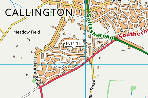 PL17 7HF map - OS VectorMap District (Ordnance Survey)