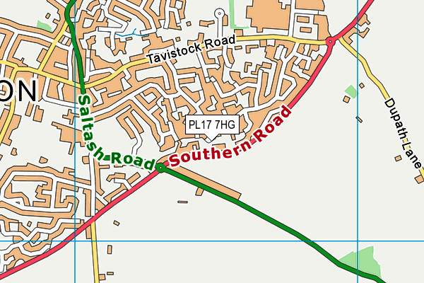 PL17 7HG map - OS VectorMap District (Ordnance Survey)