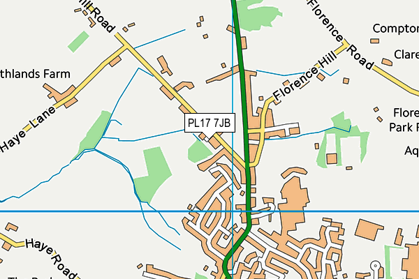 PL17 7JB map - OS VectorMap District (Ordnance Survey)