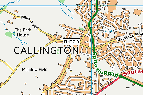 PL17 7JD map - OS VectorMap District (Ordnance Survey)