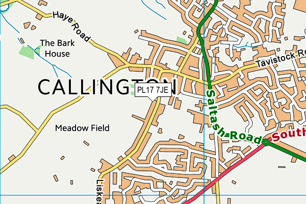 PL17 7JE map - OS VectorMap District (Ordnance Survey)