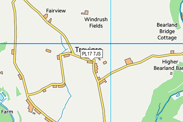 PL17 7JS map - OS VectorMap District (Ordnance Survey)