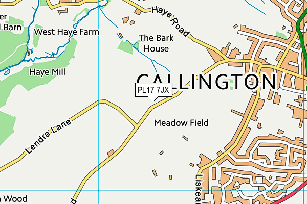 PL17 7JX map - OS VectorMap District (Ordnance Survey)