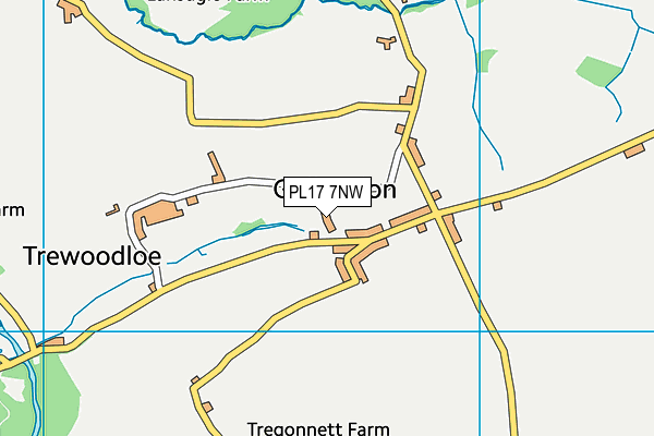 PL17 7NW map - OS VectorMap District (Ordnance Survey)