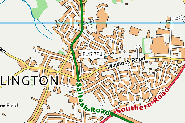 PL17 7PU map - OS VectorMap District (Ordnance Survey)