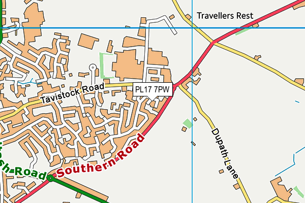 PL17 7PW map - OS VectorMap District (Ordnance Survey)