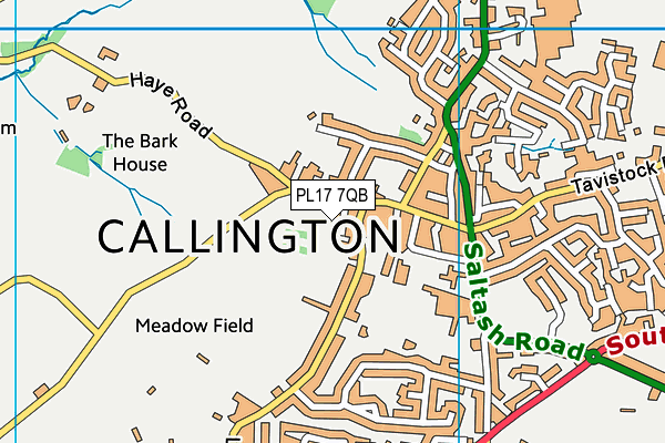 PL17 7QB map - OS VectorMap District (Ordnance Survey)